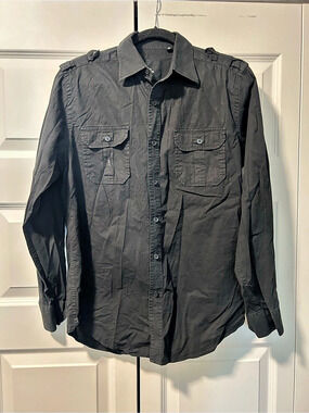 Red Level Nine Men's Utility Shirt Black Size Medium